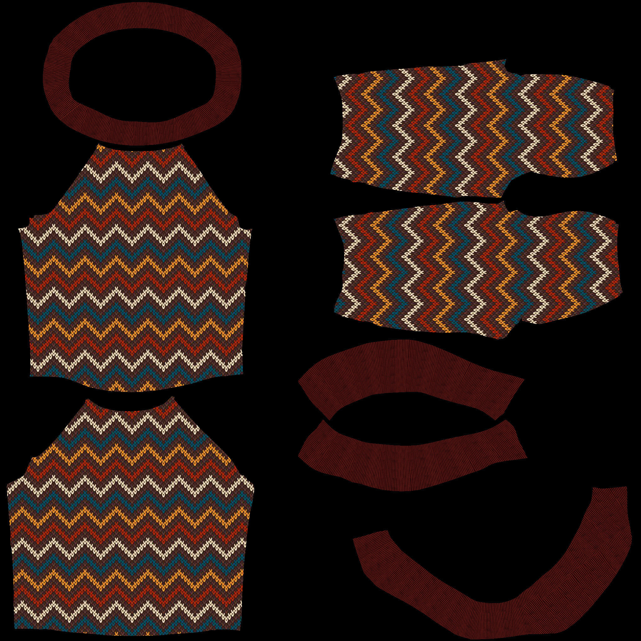 sweater with chevron pattern Low-poly 3D model_5