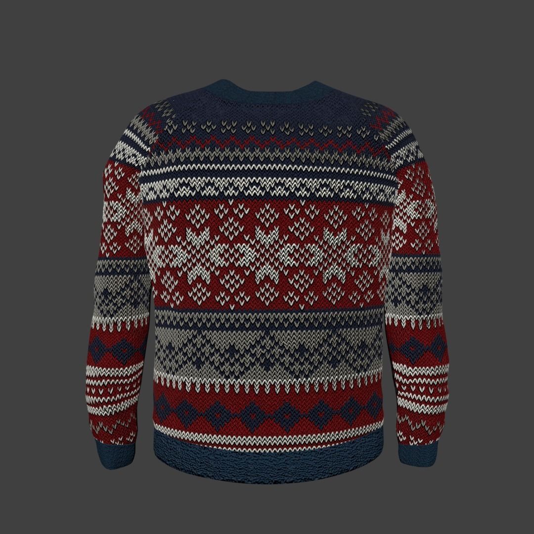sweater with chevron pattern Low-poly 3D model_13