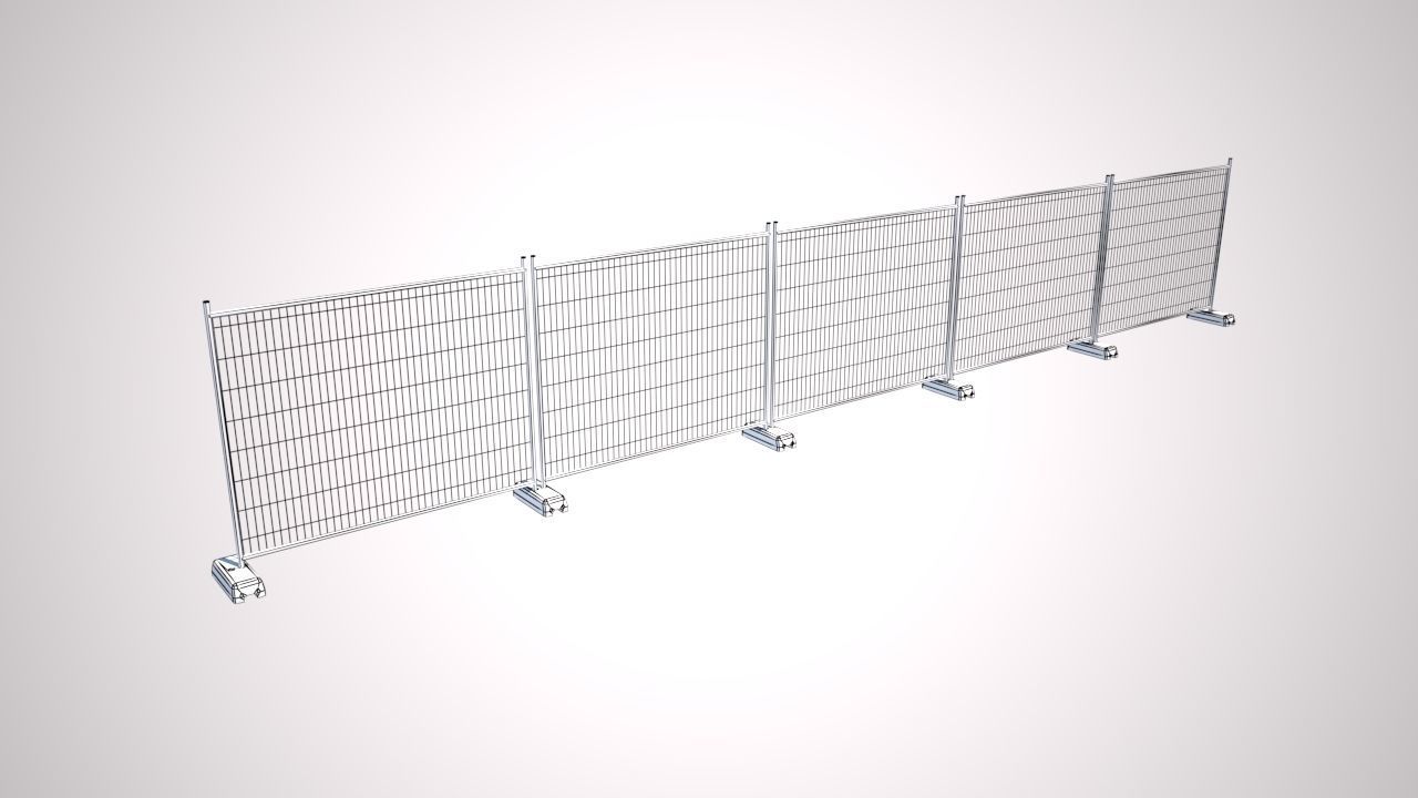 Wire Fence Low-poly 3D model_3