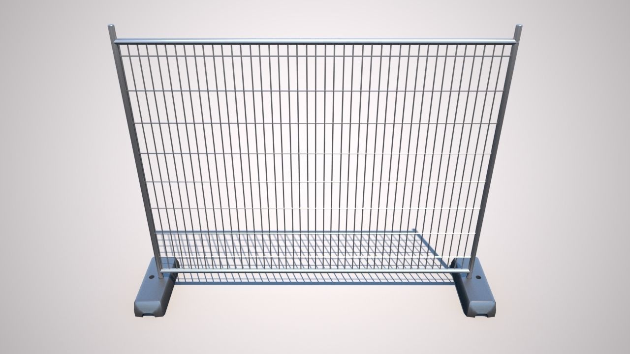 Wire Fence Low-poly 3D model_4