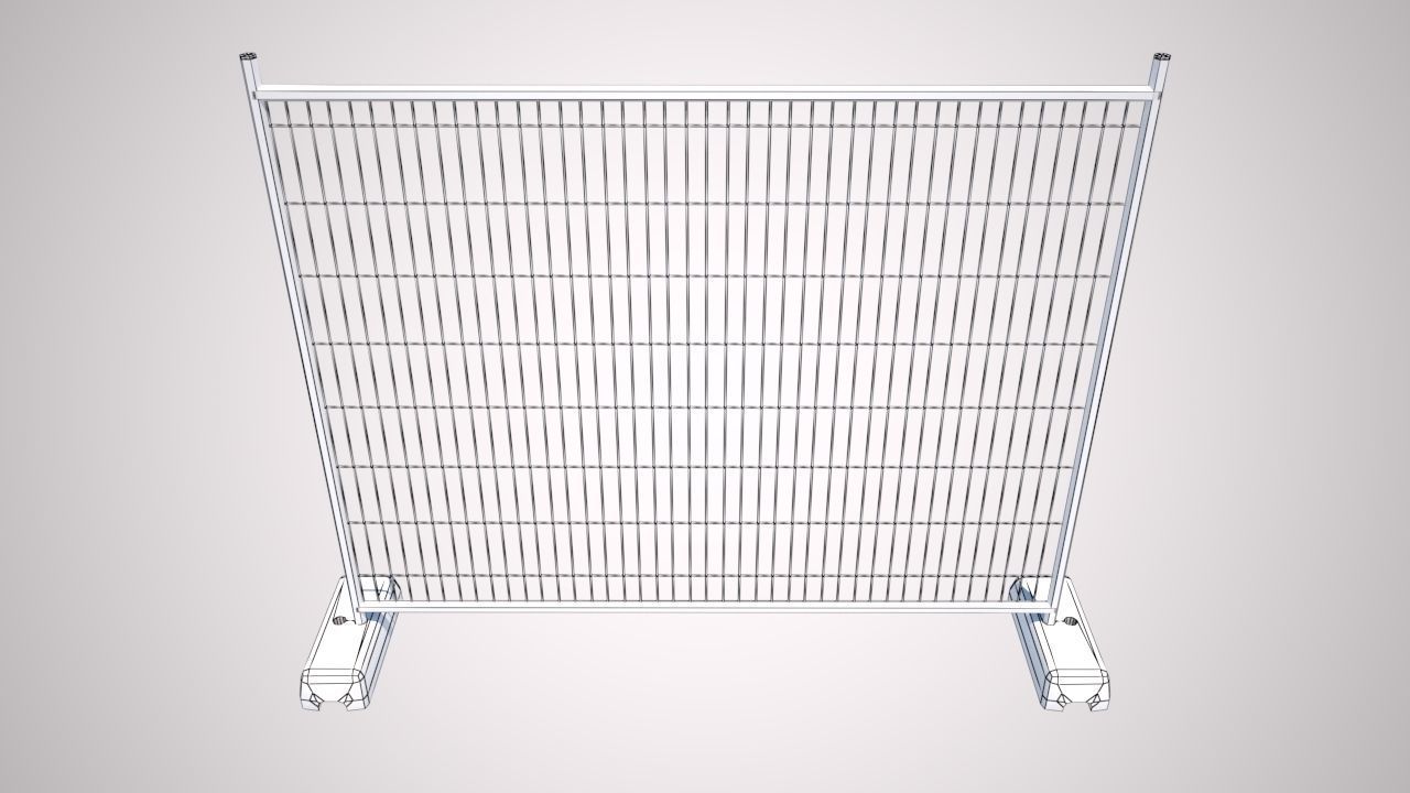 Wire Fence Low-poly 3D model_5