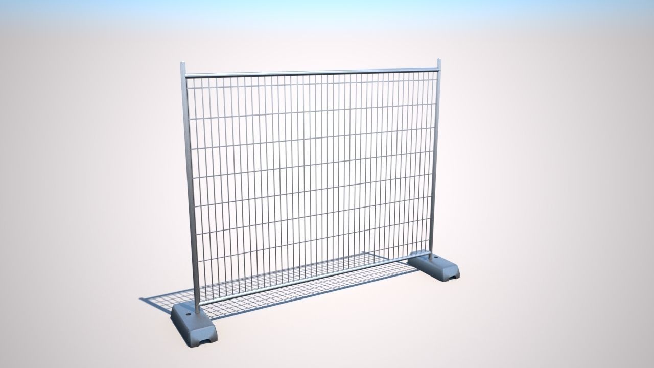 Wire Fence Low-poly 3D model_2