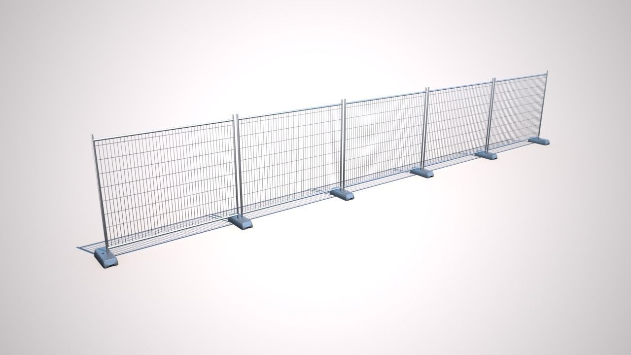 Wire Fence Low-poly 3D model_1