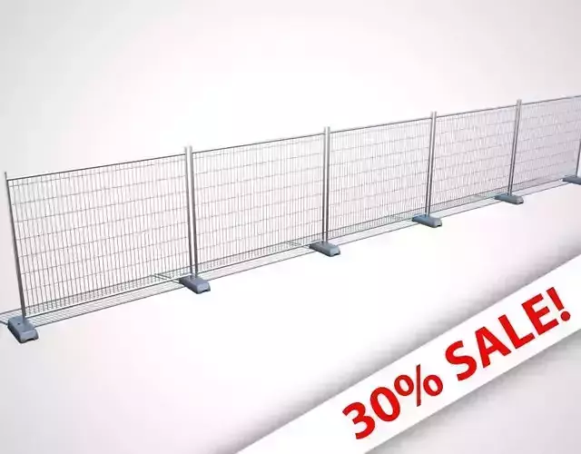 Wire Fence Low-poly 3D model