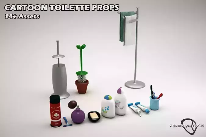 Cartoon Toilette Props Low-poly 3D model