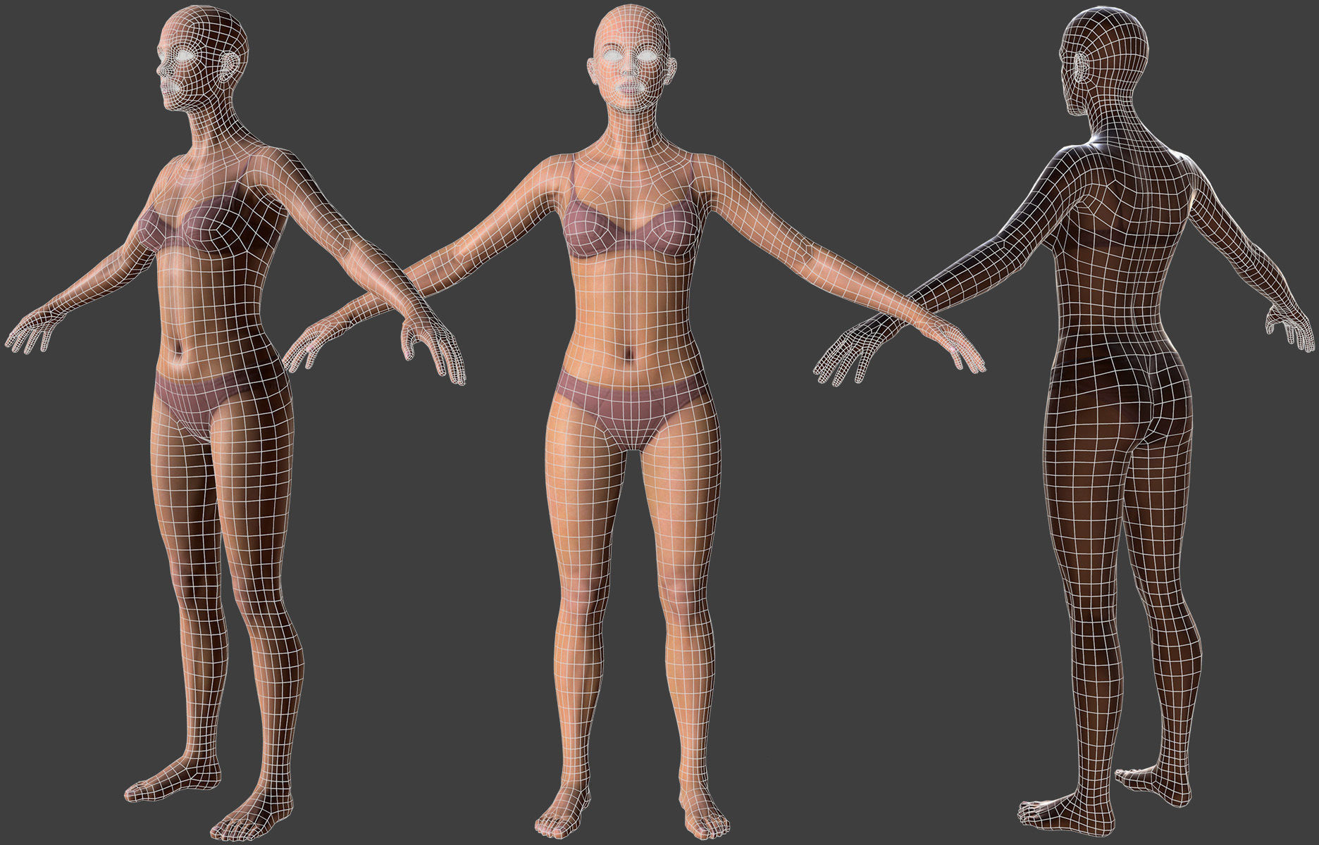  Archer Warrior - Woman Low-poly 3D model_15