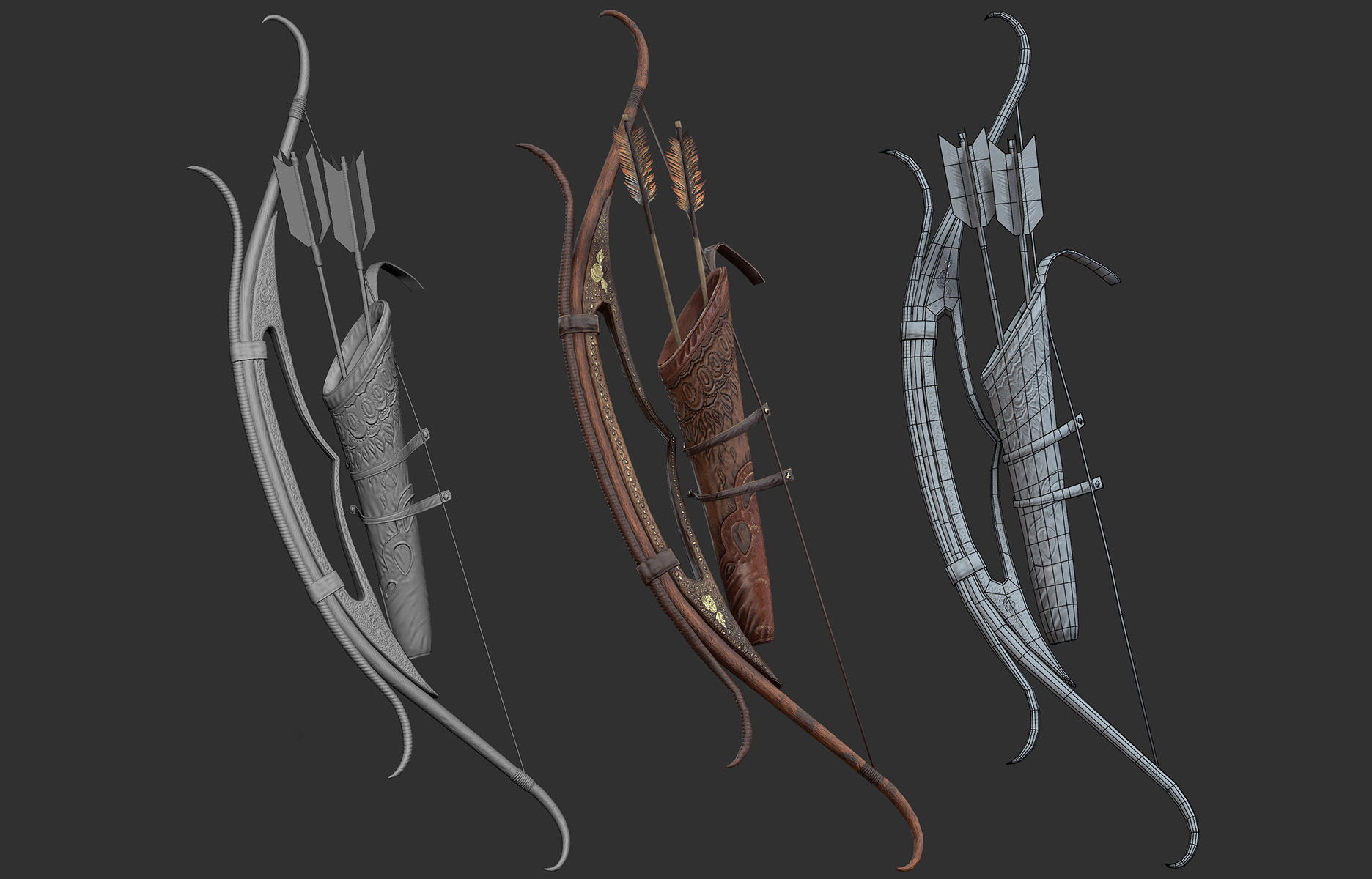  Archer Warrior - Woman Low-poly 3D model_16