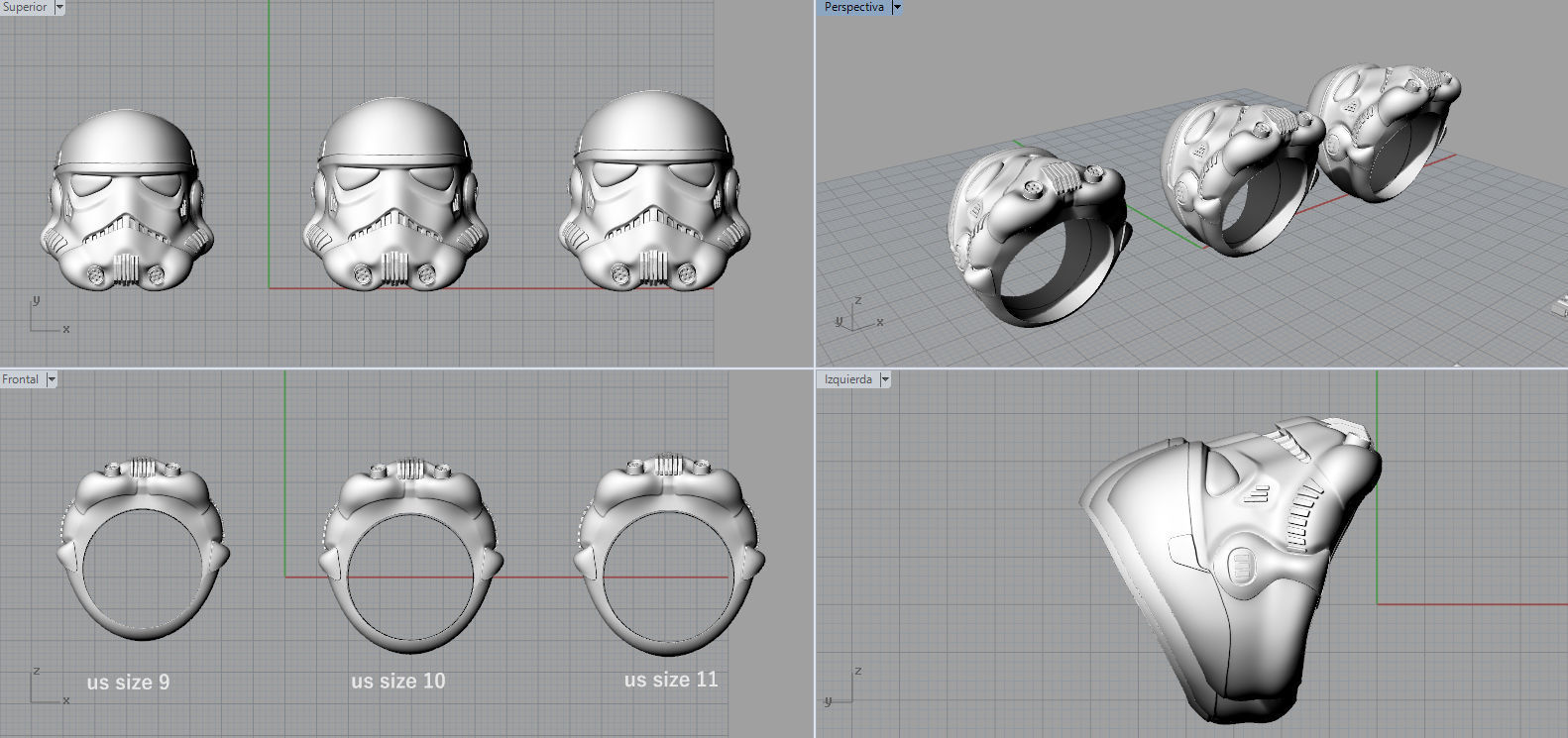 Storm trooper ring 3D print model_4