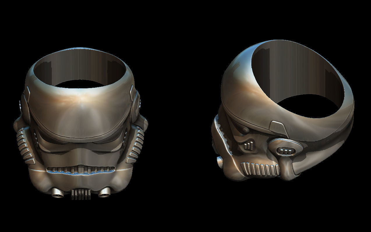 Storm trooper ring 3D print model_2