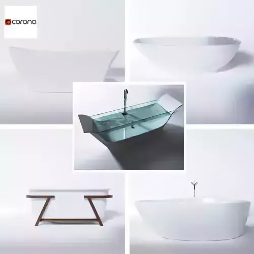 5 models modern luxury bathtubs  PART- 1 3D model
