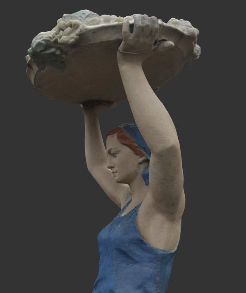 Prosperity Girl Sculpture 3D model_6