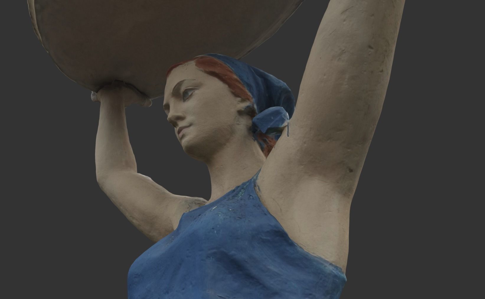 Prosperity Girl Sculpture 3D model_16