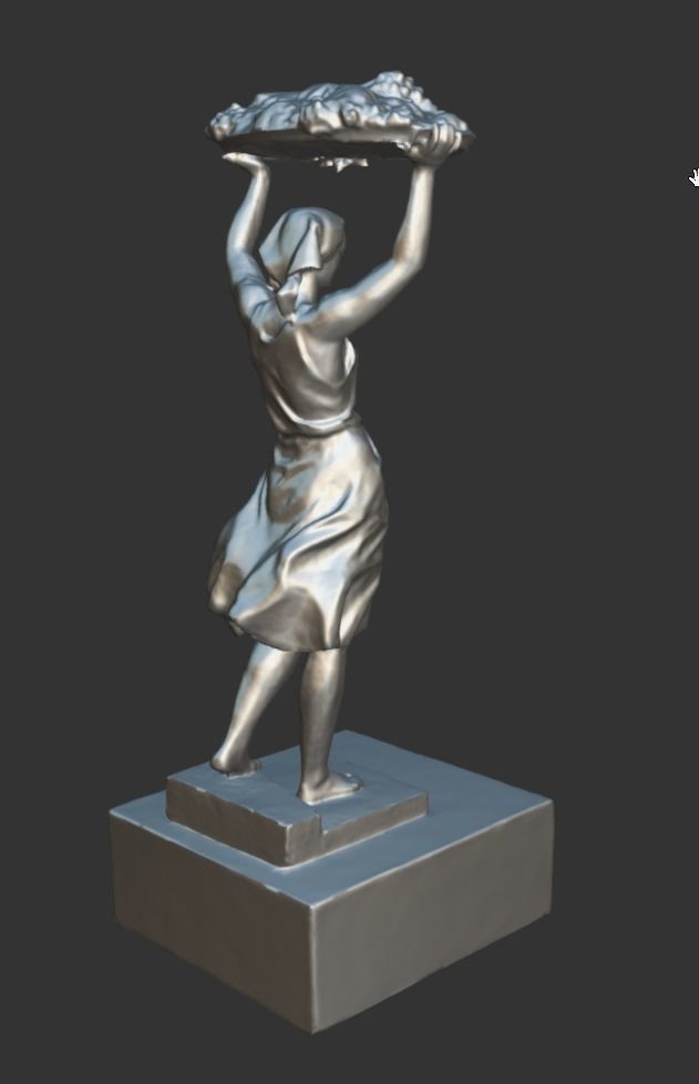 Prosperity Girl Sculpture 3D model_12