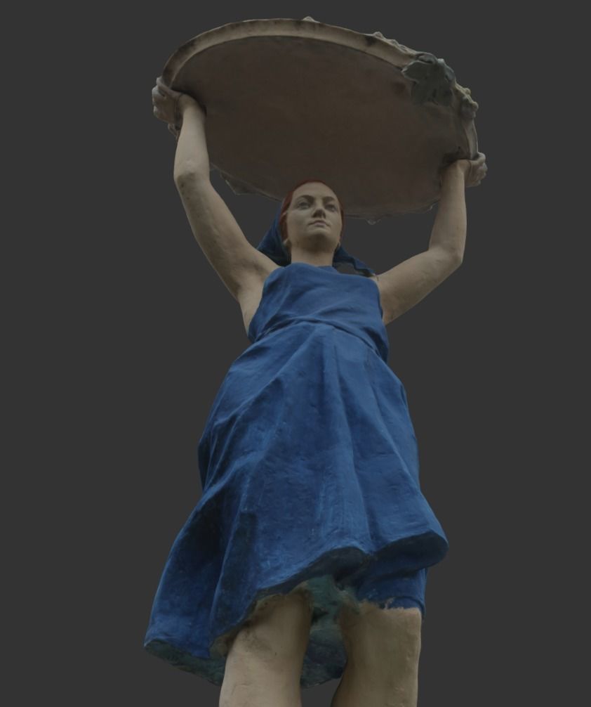 Prosperity Girl Sculpture 3D model_7
