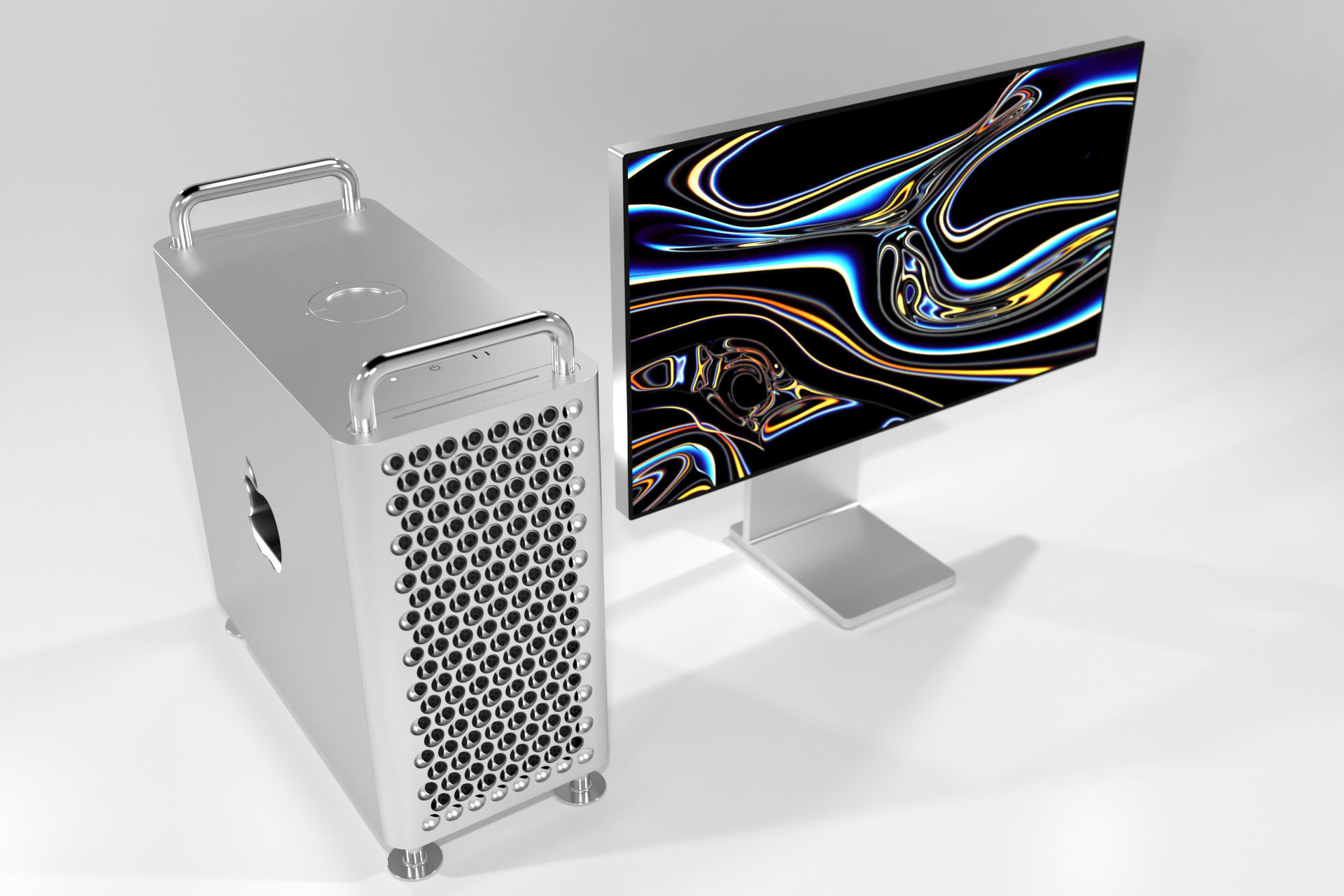 Apple MacPro 2019 plus Apple Display Pro XDR 2019 3D model_2