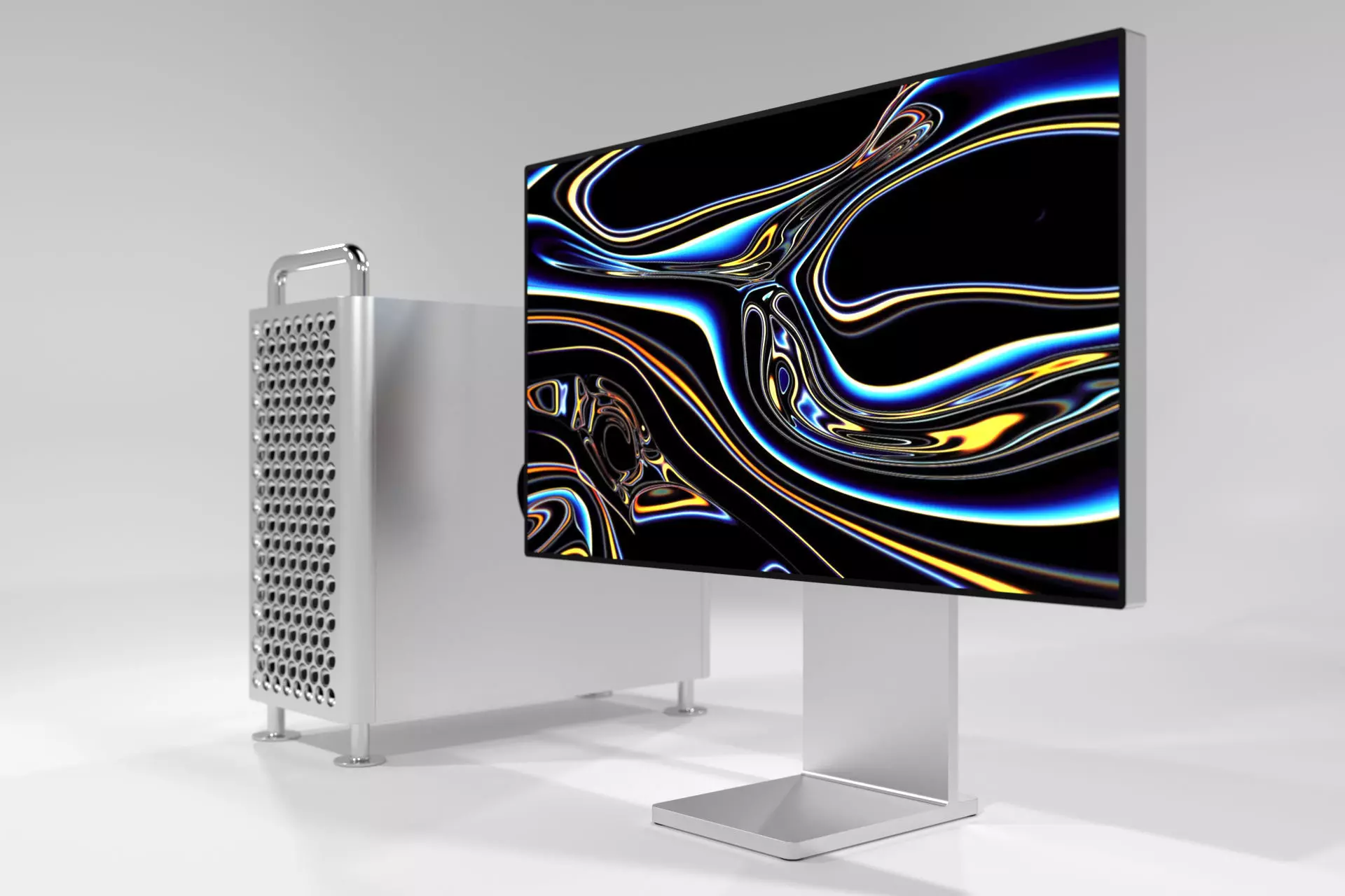 Apple MacPro 2019 plus Apple Display Pro XDR 2019 3D model_0