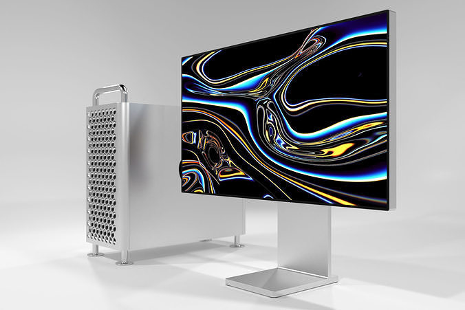 Apple MacPro 2019 plus Apple Display Pro XDR 2019 3D model