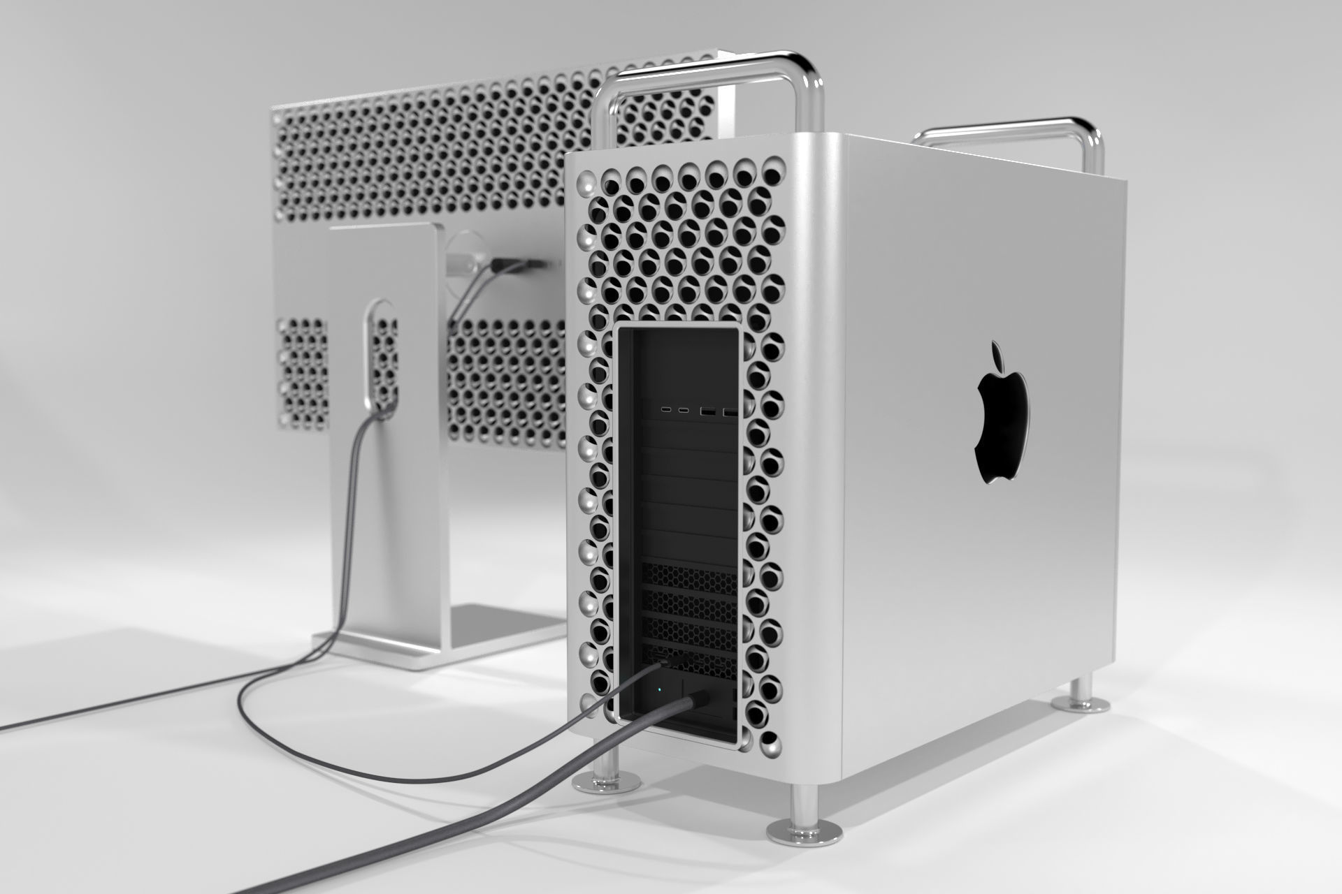 Apple MacPro 2019 plus Apple Display Pro XDR 2019 3D model_1