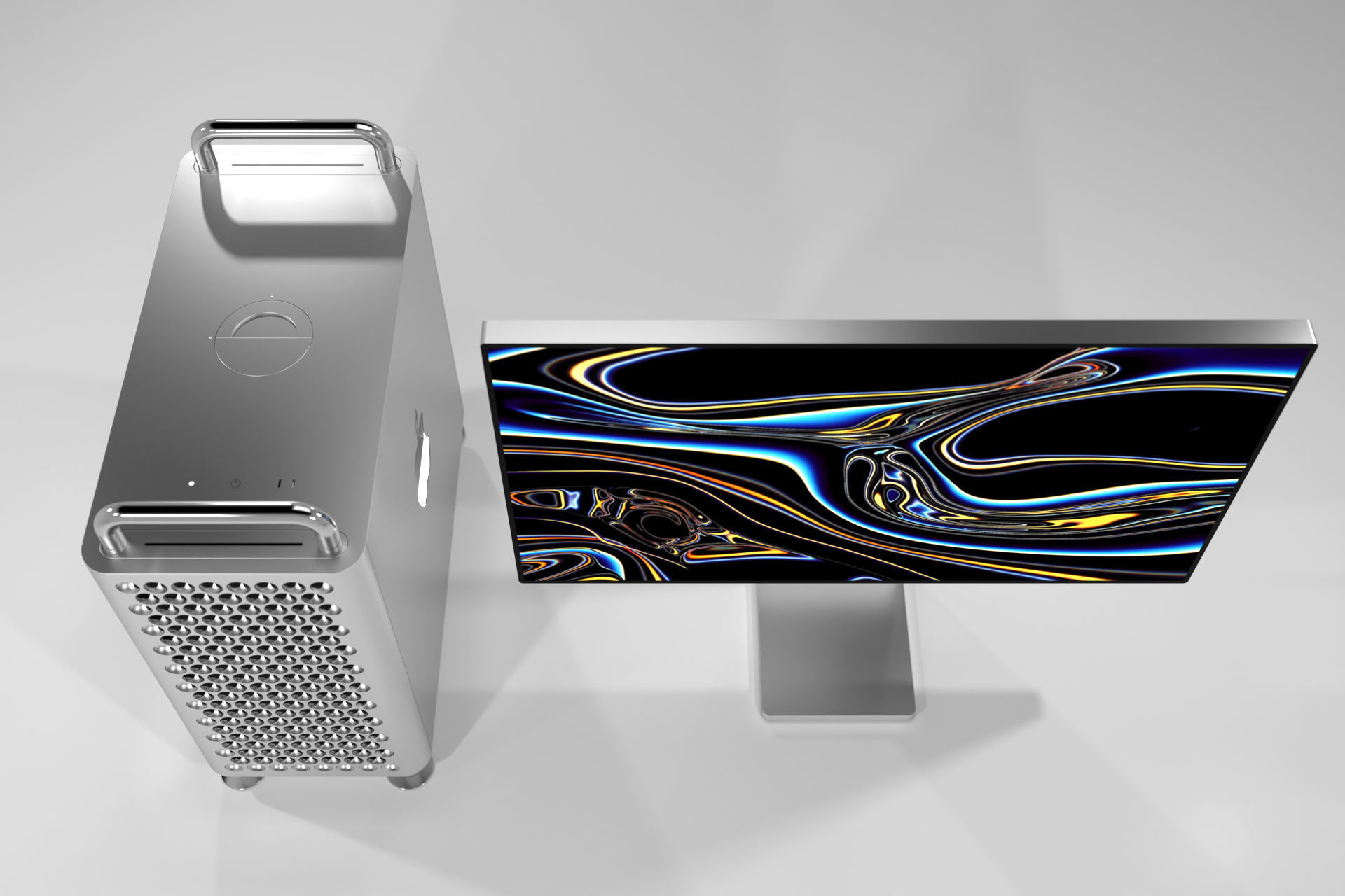 Apple MacPro 2019 plus Apple Display Pro XDR 2019 3D model_3