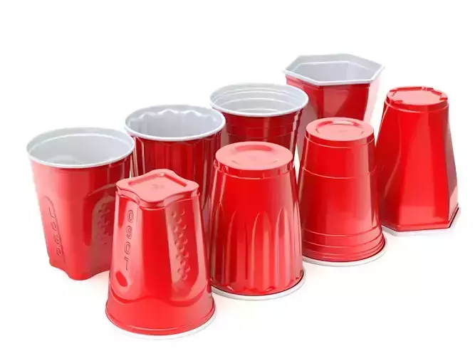Plastic Cup Set 3D model