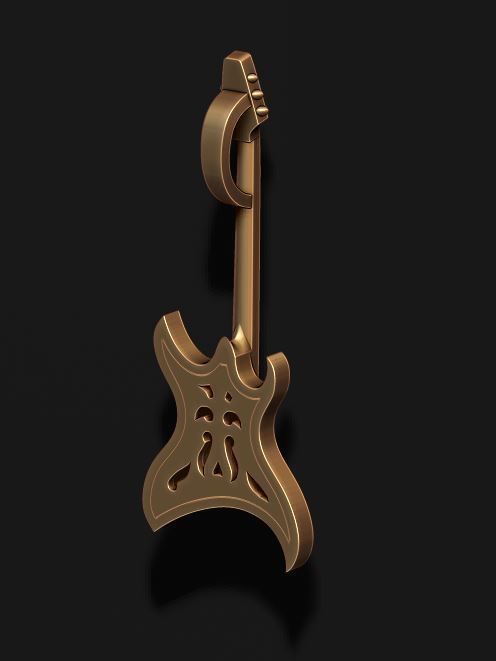 electric guitar pendant 3D print model_3