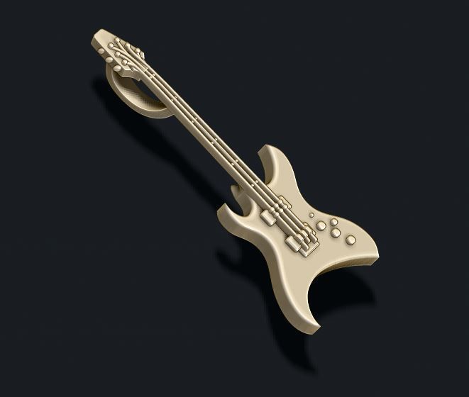 electric guitar pendant 3D print model_2