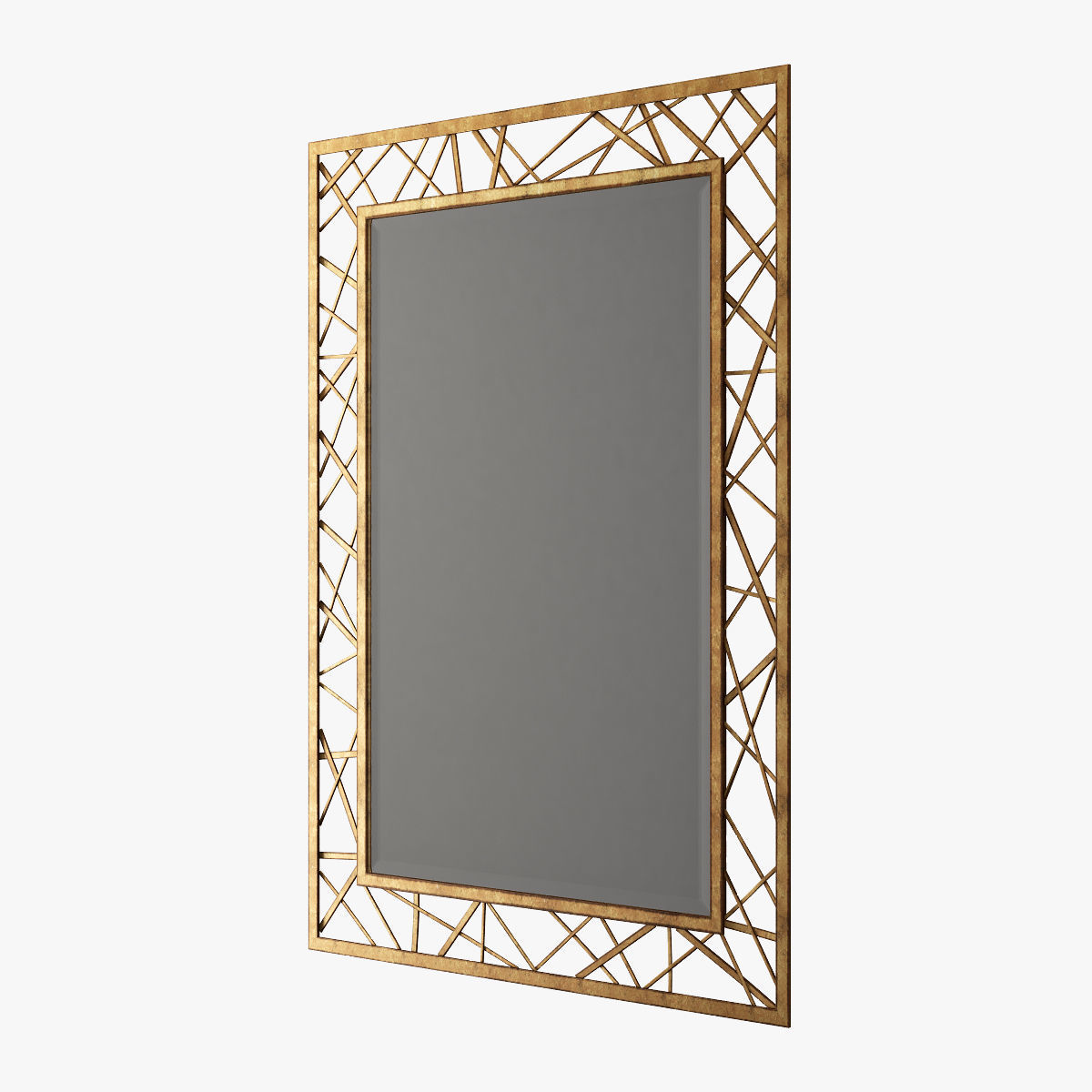 Arteriors home pollock gold leaf mirror 3D model_1