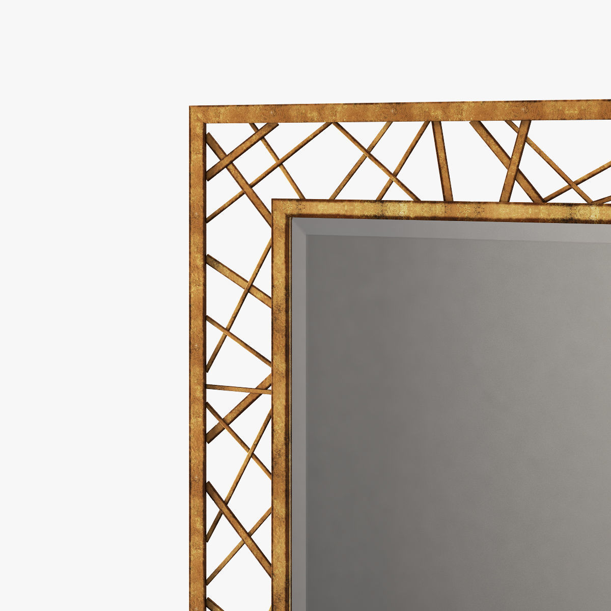 Arteriors home pollock gold leaf mirror 3D model_2