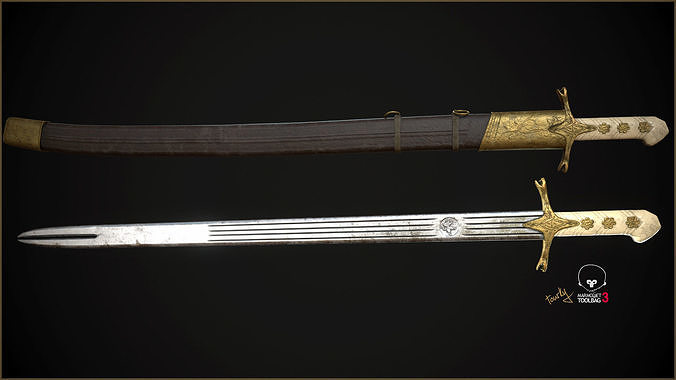 Sword of Saladin Free low-poly 3D model