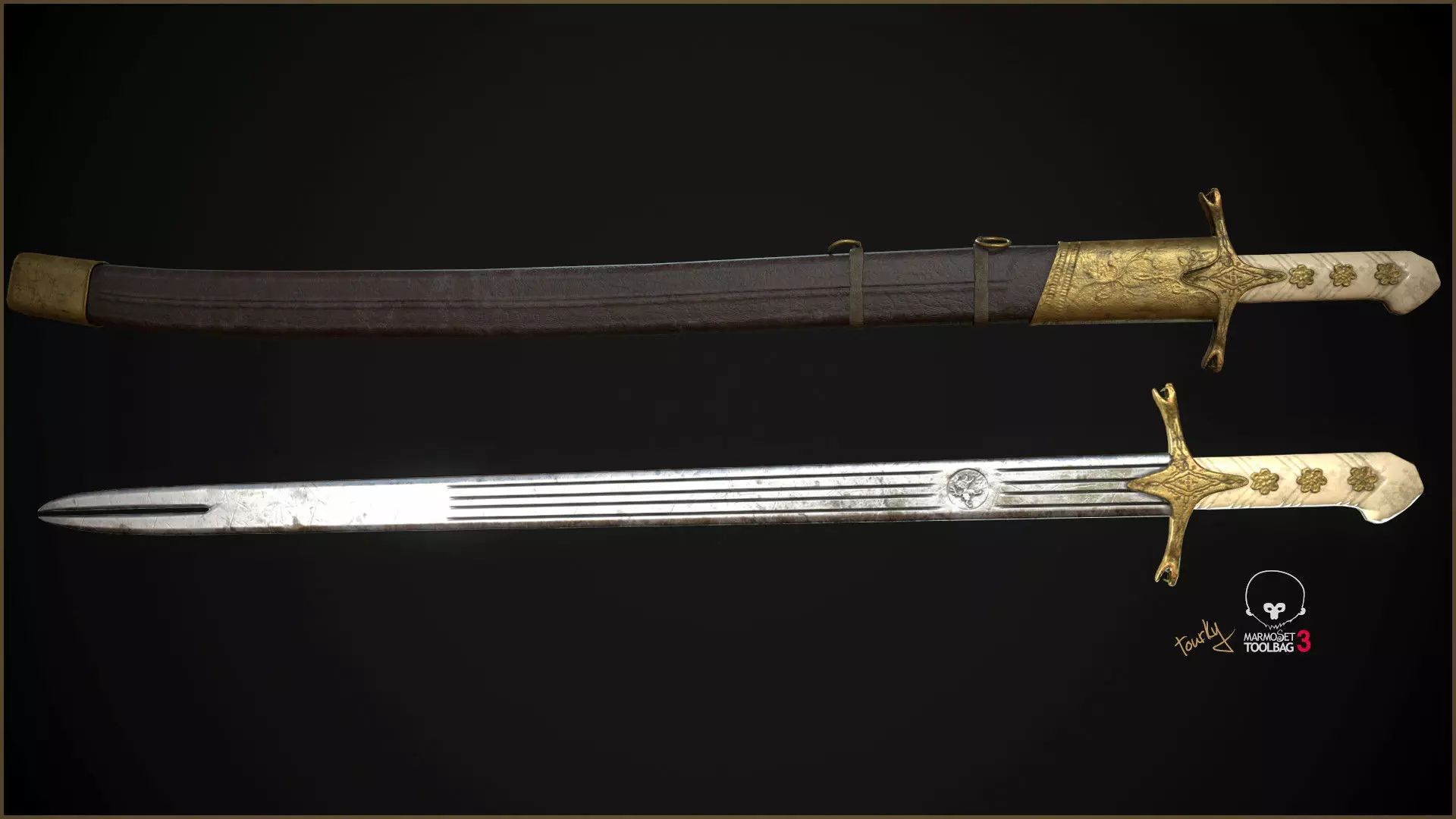 Sword of Saladin Free low-poly 3D model