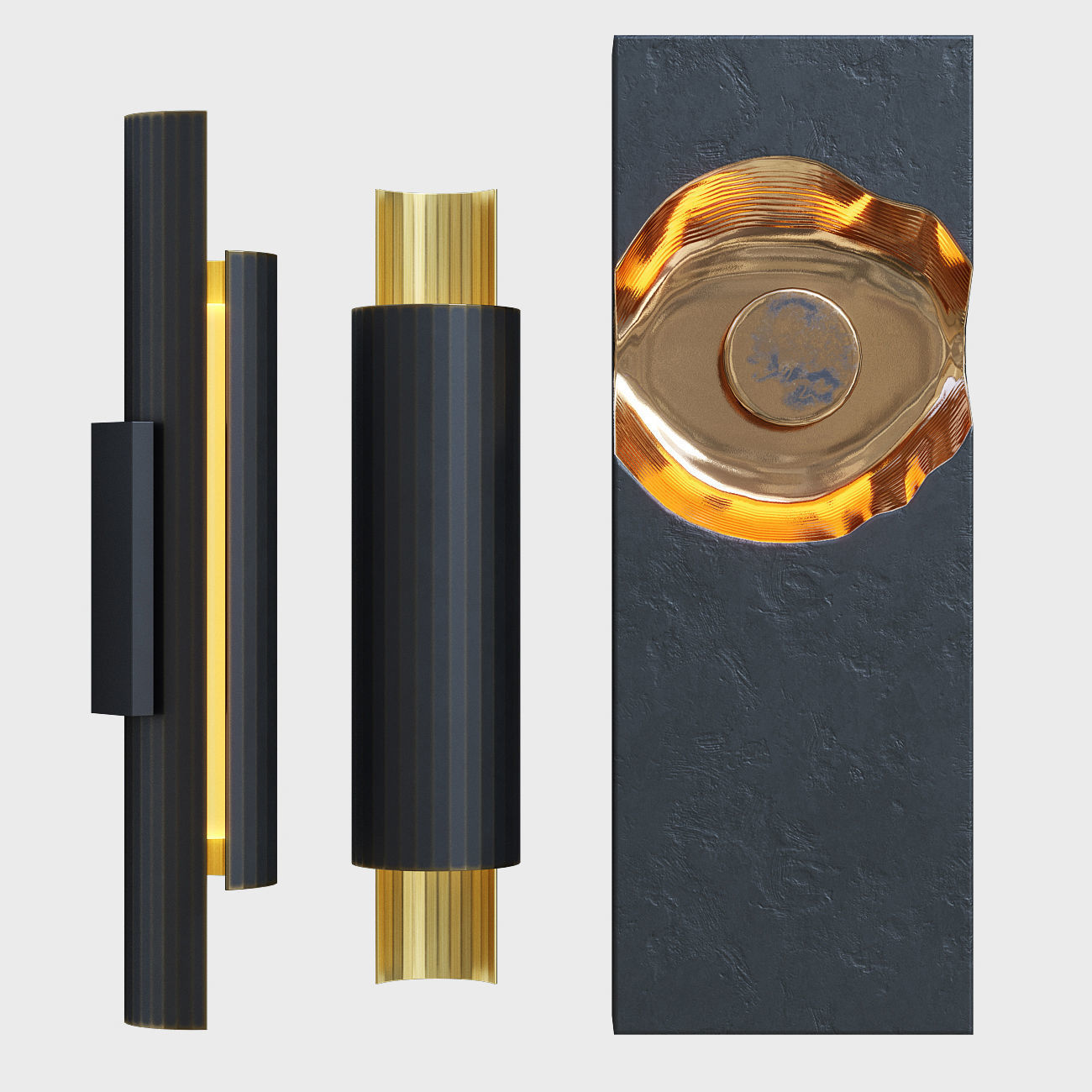 Holly Hunt Sconce Set Low-poly 3D model_1