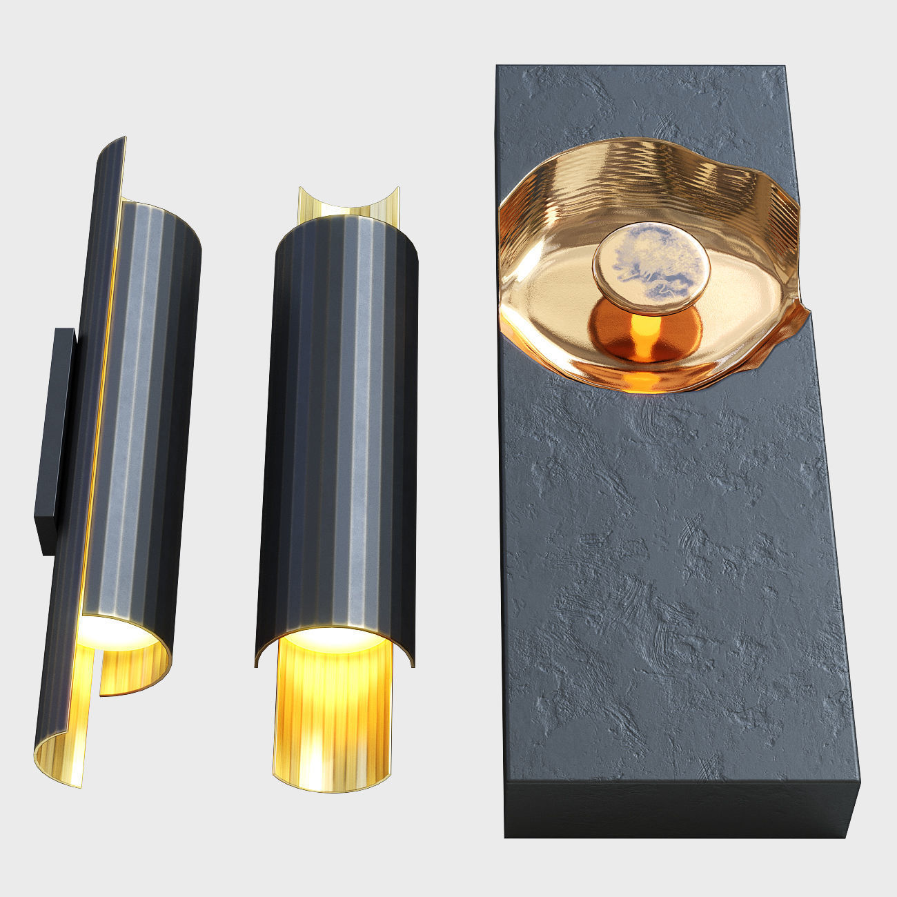 Holly Hunt Sconce Set Low-poly 3D model_2
