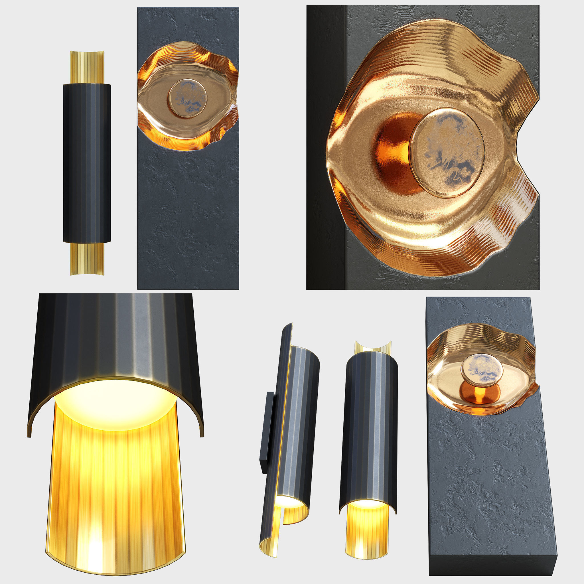 Holly Hunt Sconce Set Low-poly 3D model_6