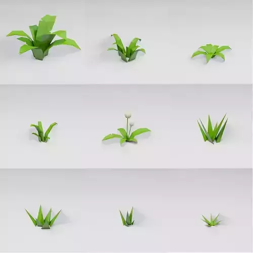 Grass low-poly set 