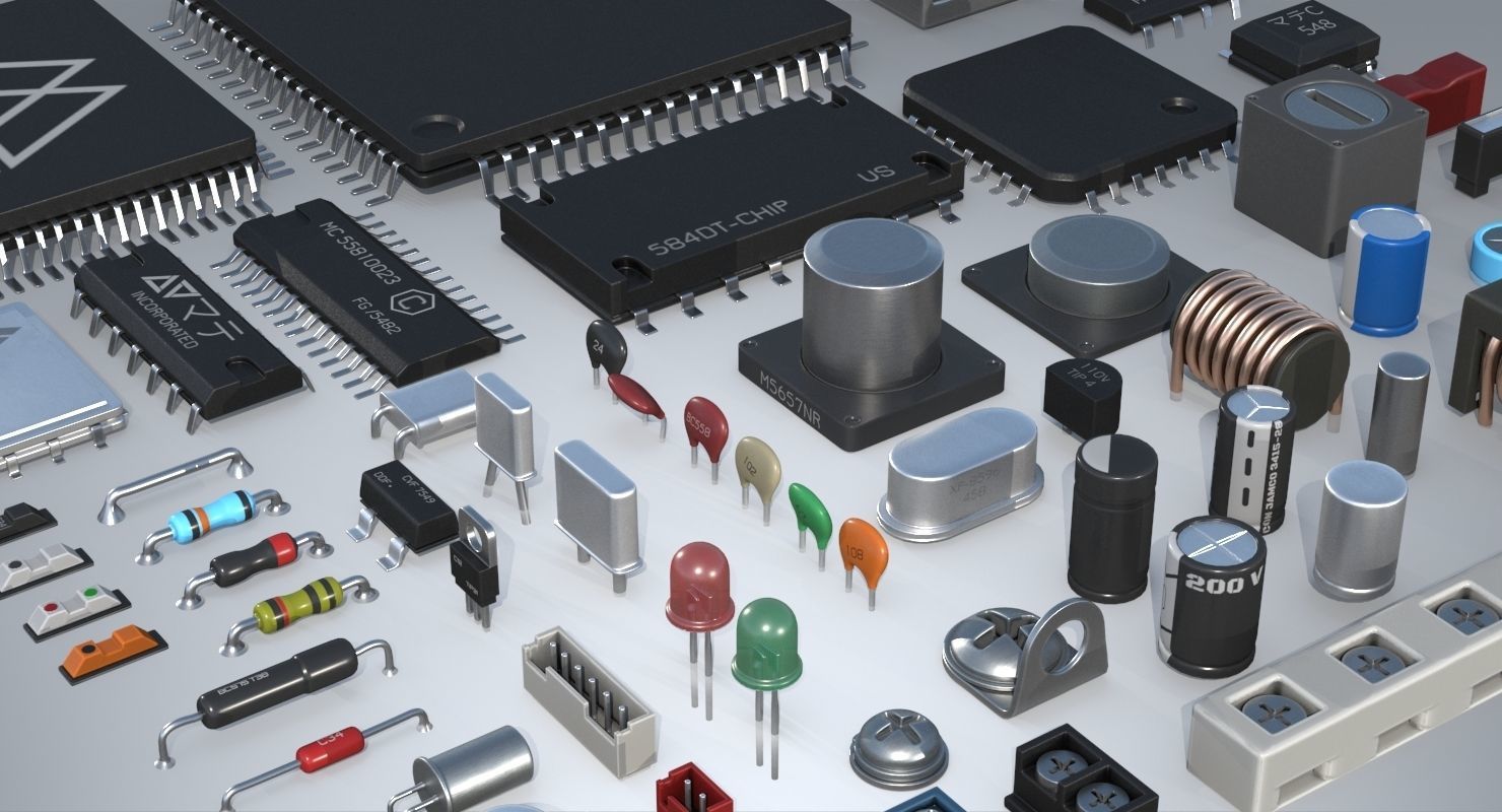 Electronic components kit 3D model_6