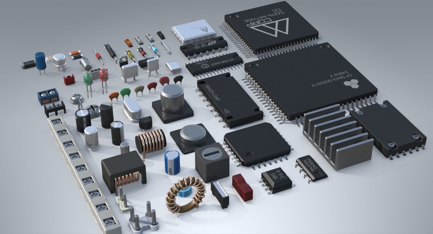 Electronic components kit 3D model_4