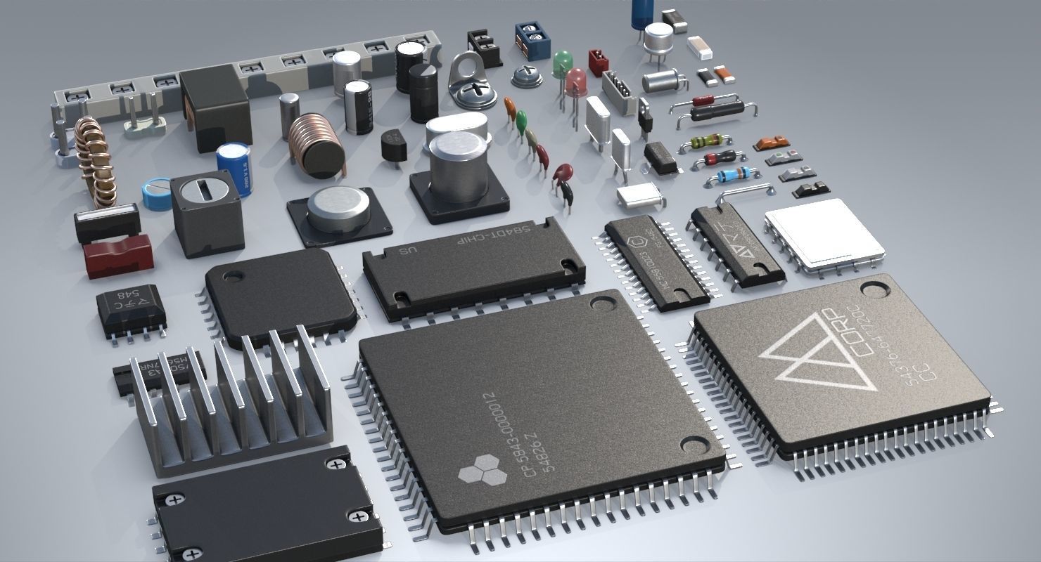 Electronic components kit 3D model_5