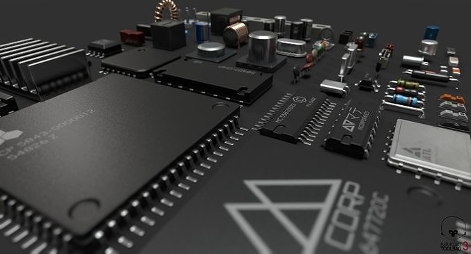 Electronic components kit 3D model