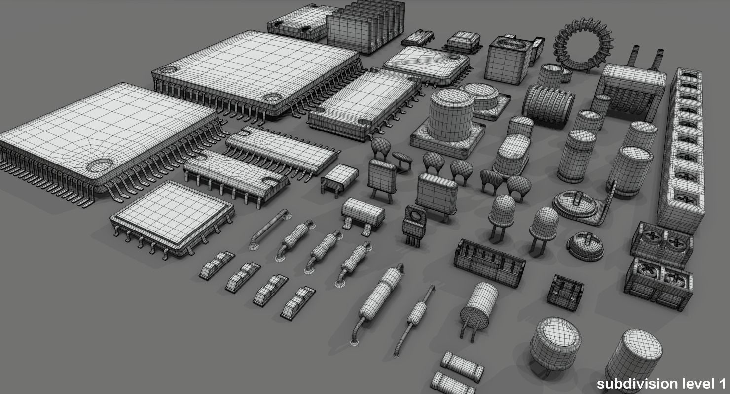 Electronic components kit 3D model_8