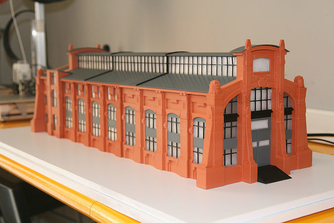 Industrial Building 3DPrint Ready 3D print model