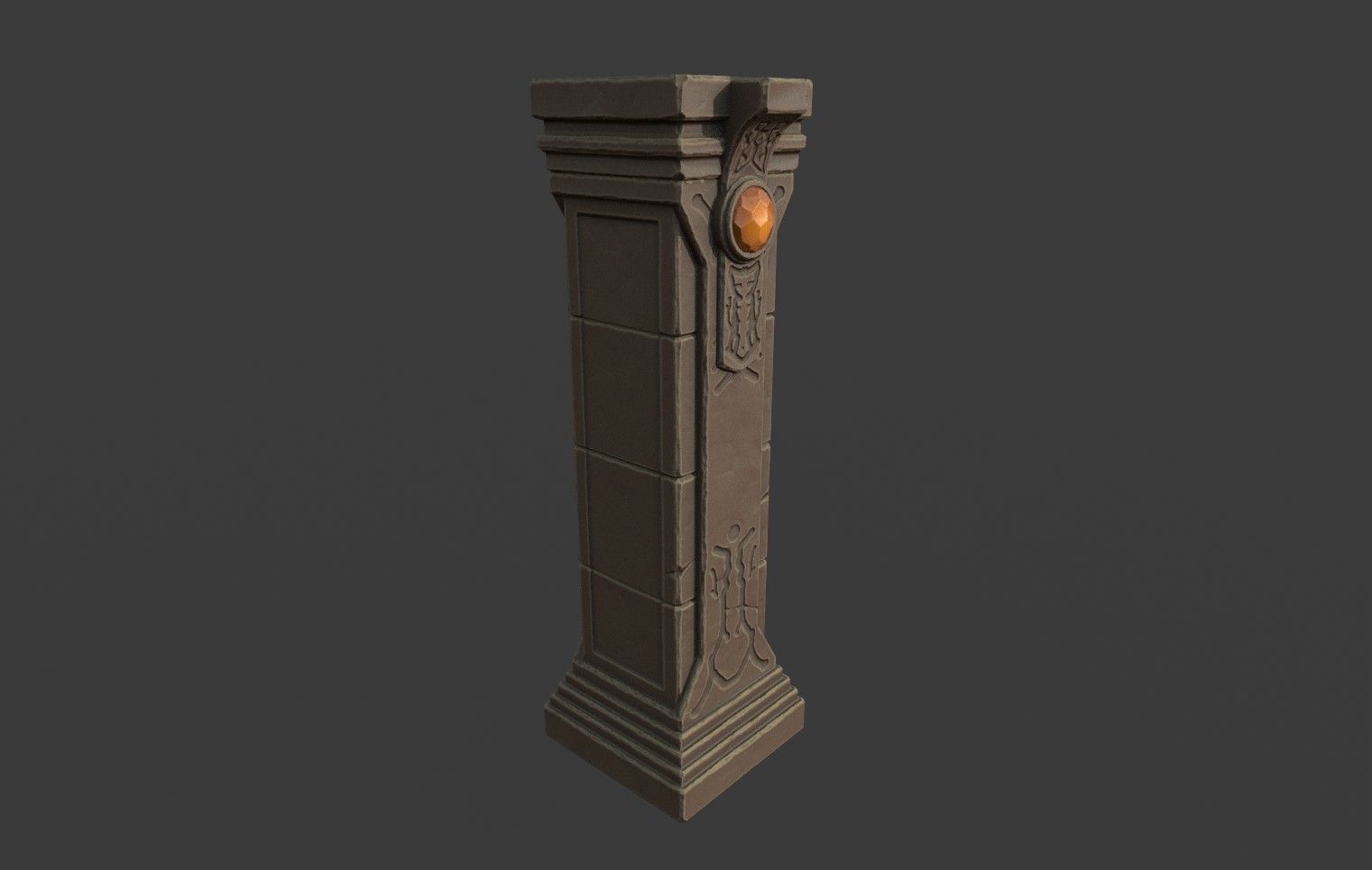 Crystal Column Low-poly 3D model_5