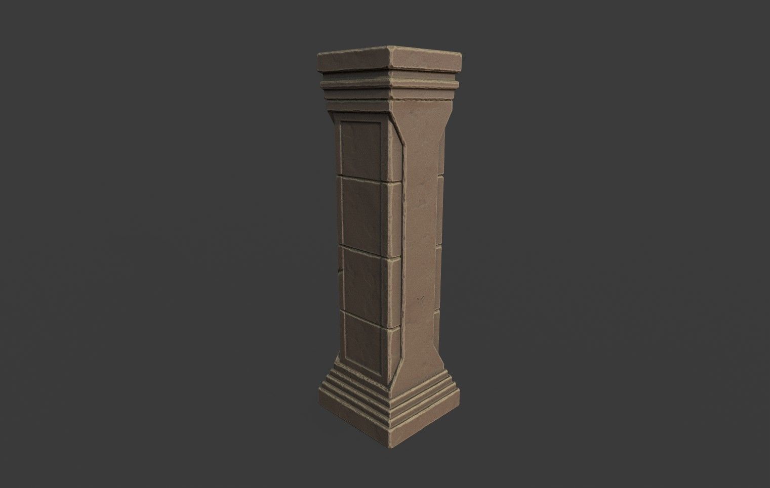 Crystal Column Low-poly 3D model_7