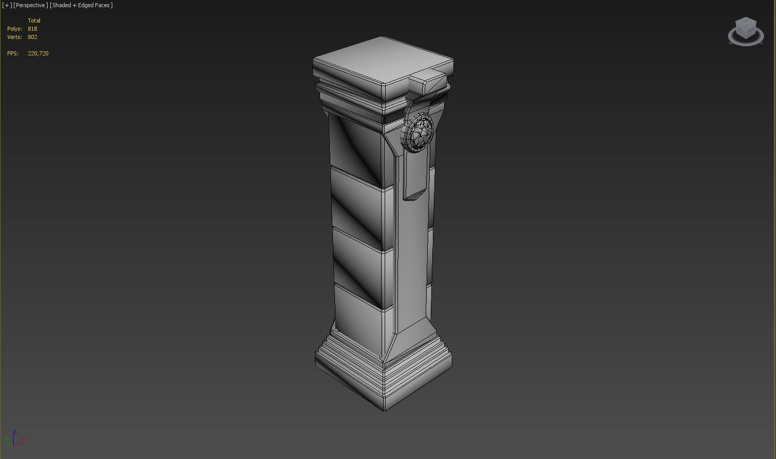 Crystal Column Low-poly 3D model_10