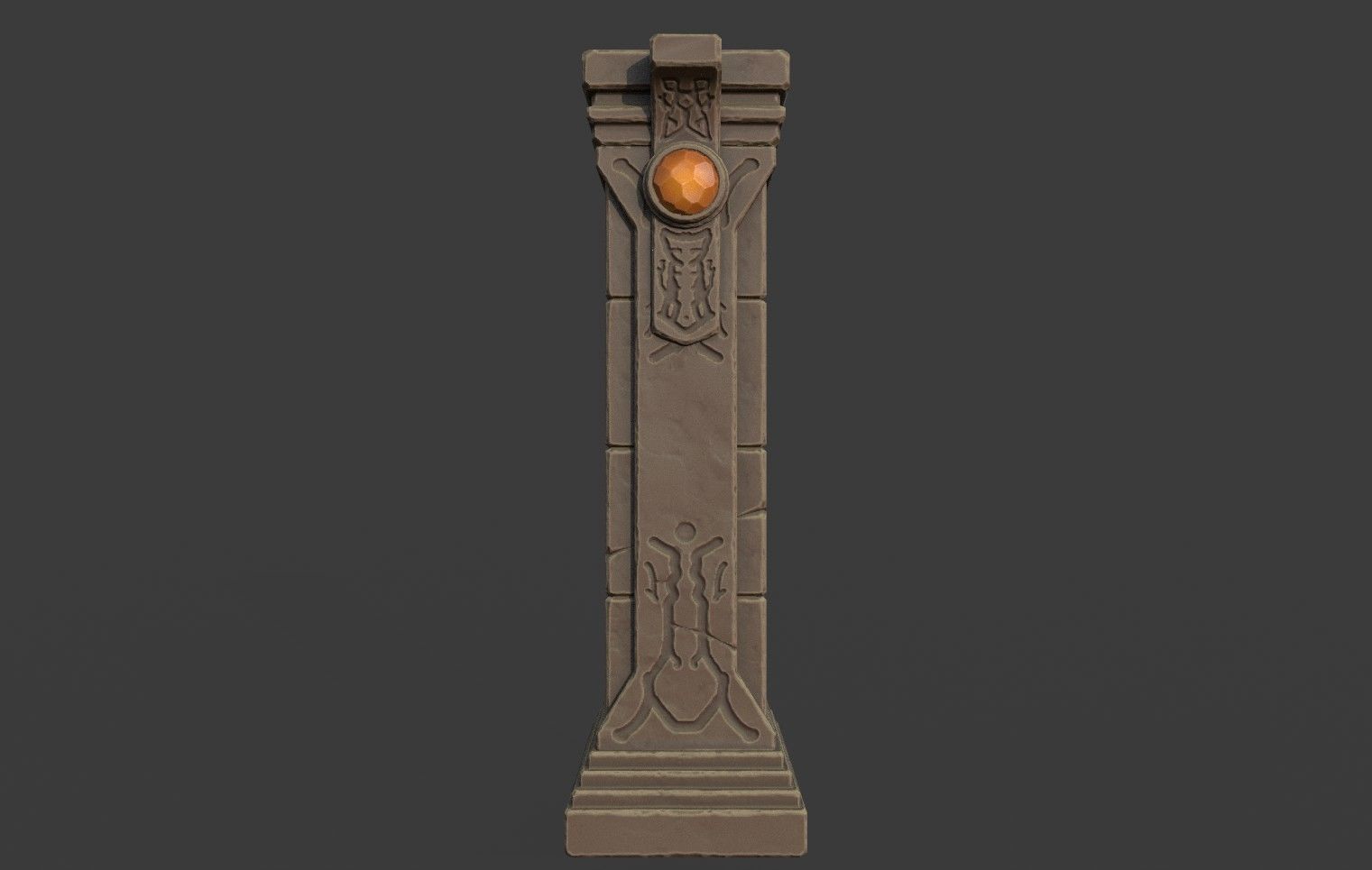 Crystal Column Low-poly 3D model_3