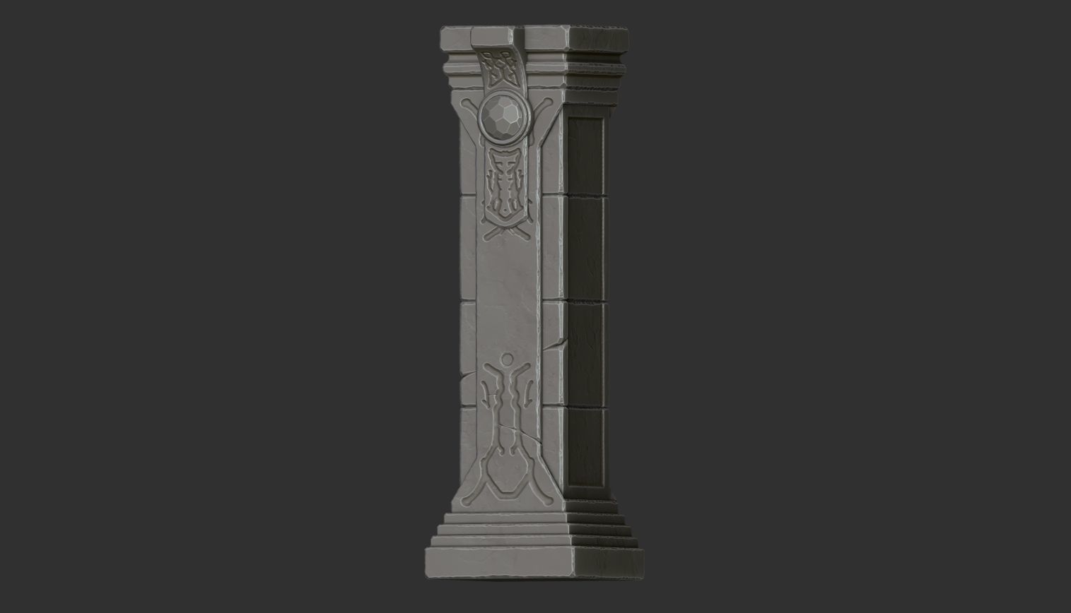 Crystal Column Low-poly 3D model_9