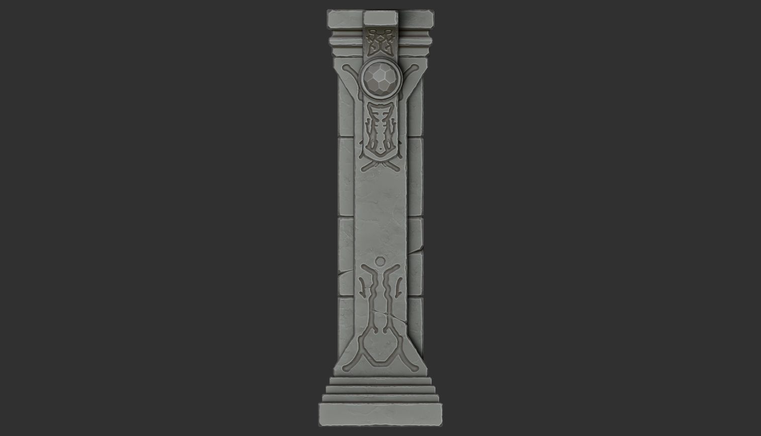 Crystal Column Low-poly 3D model_8