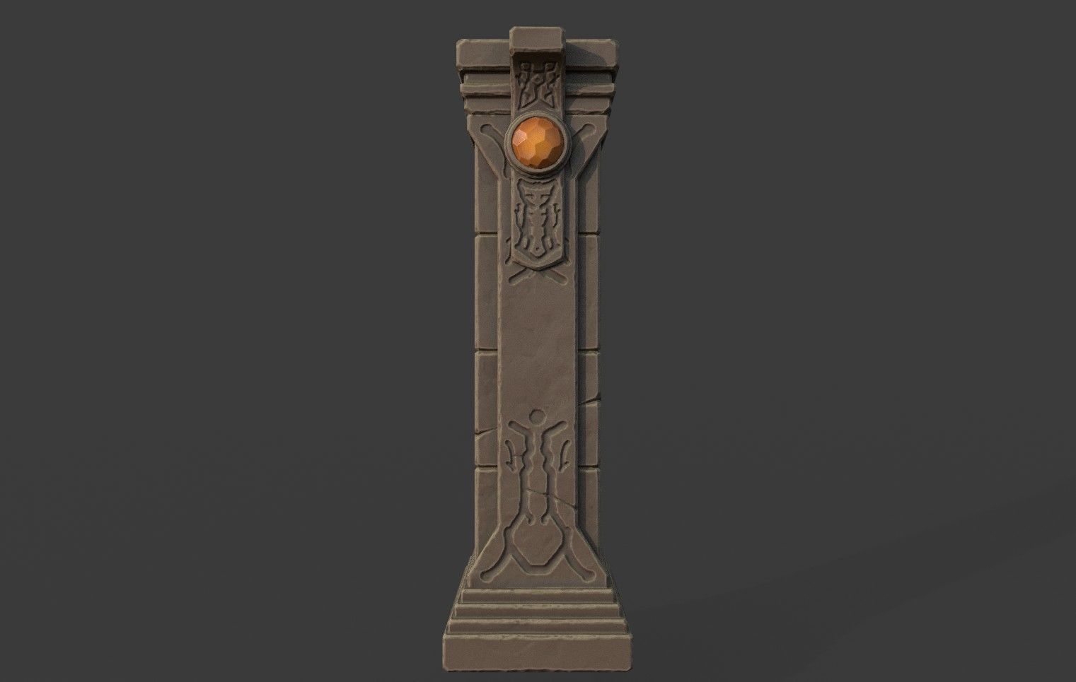 Crystal Column Low-poly 3D model_4