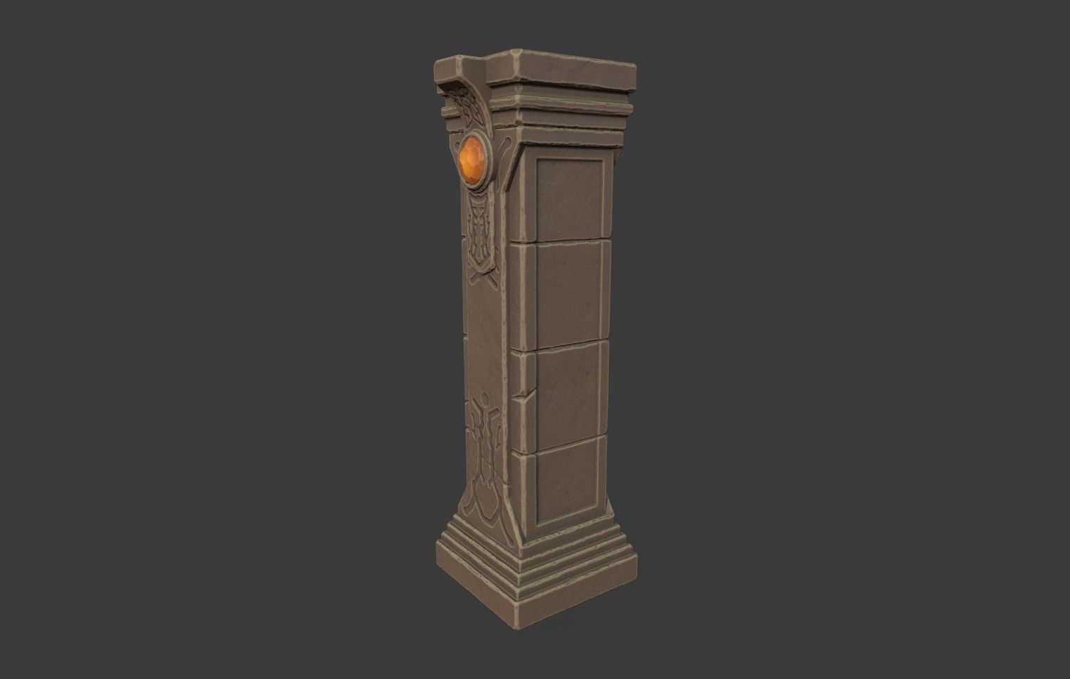 Crystal Column Low-poly 3D model_6