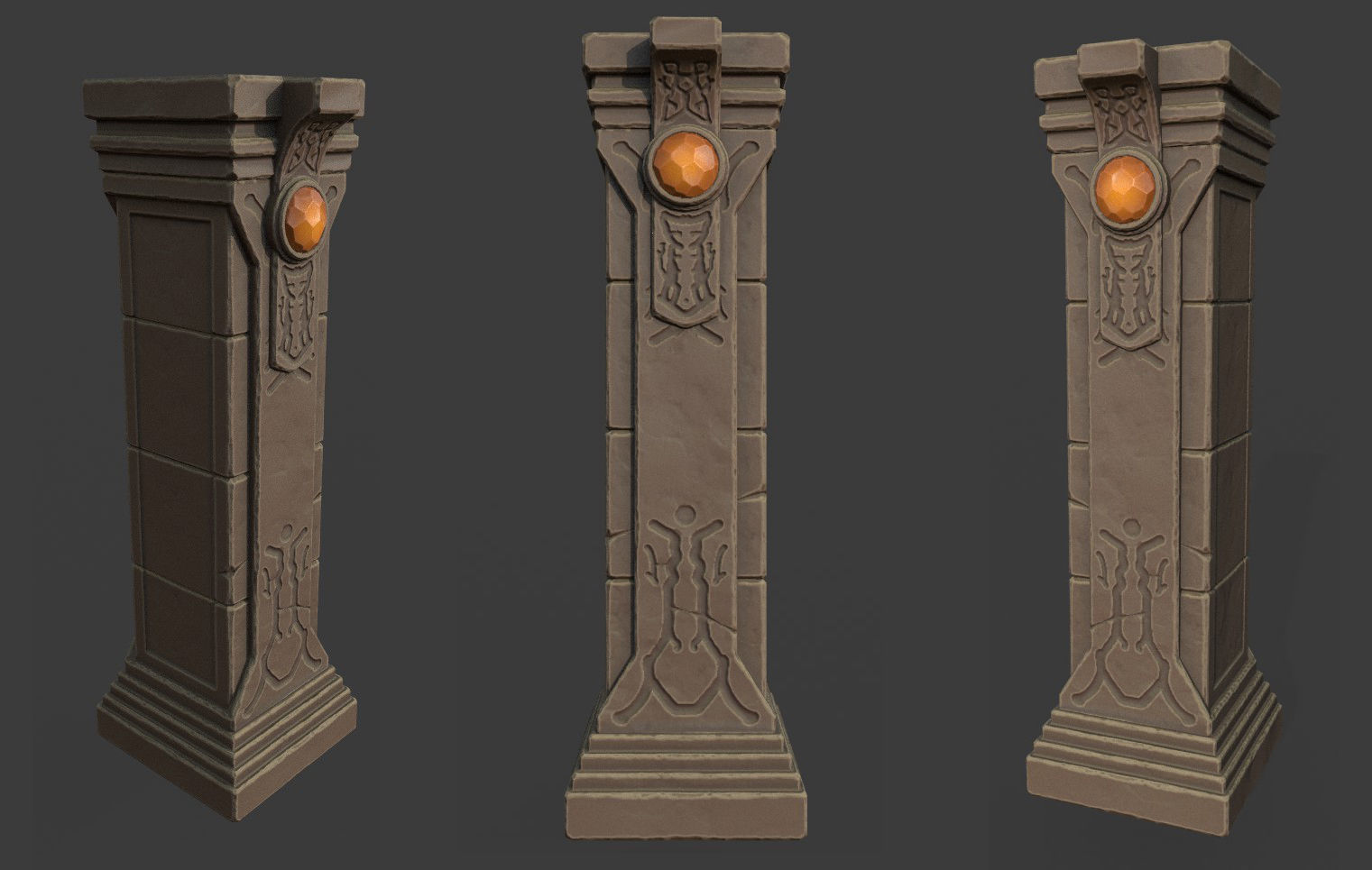 Crystal Column Low-poly 3D model_1