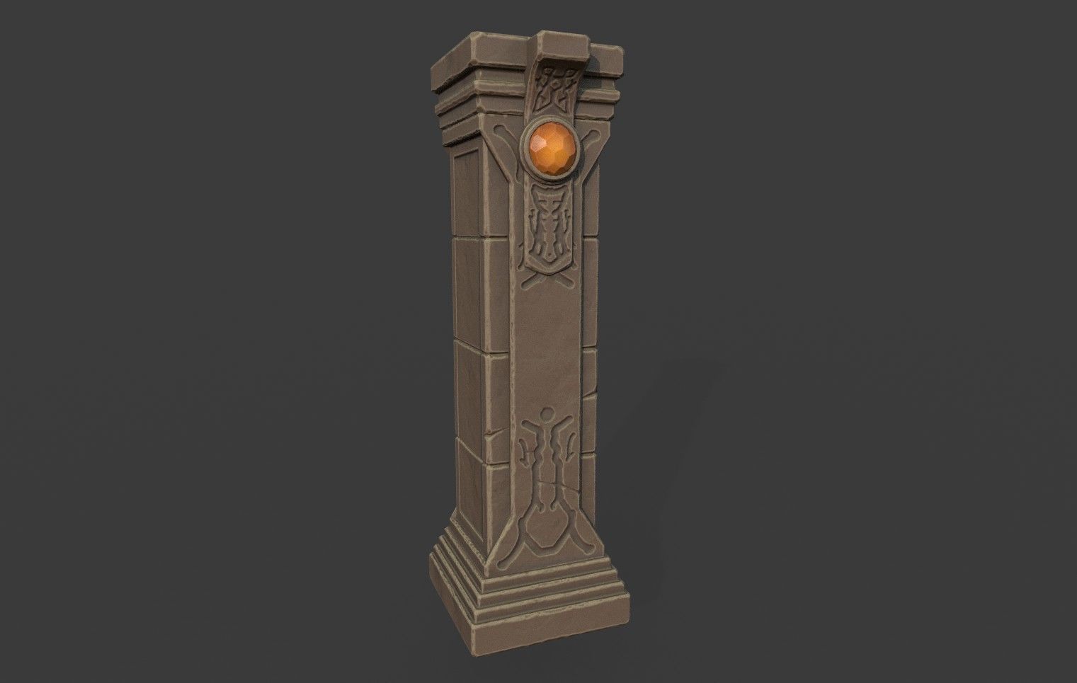 Crystal Column Low-poly 3D model_2